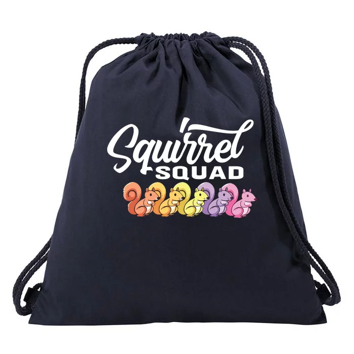 Squirrel Squad Cute Squirrel Drawstring Bag