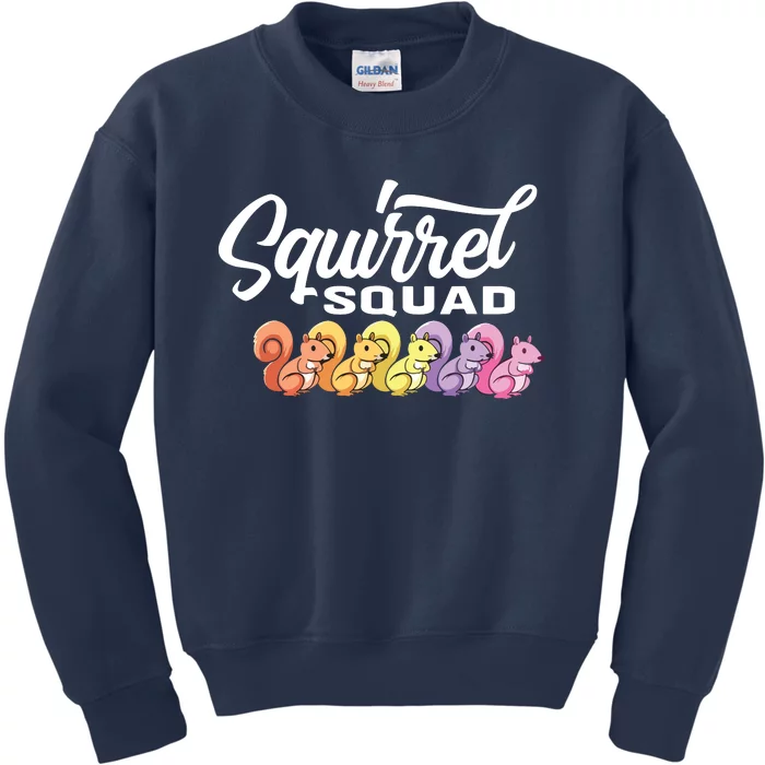 Squirrel Squad Cute Squirrel Kids Sweatshirt