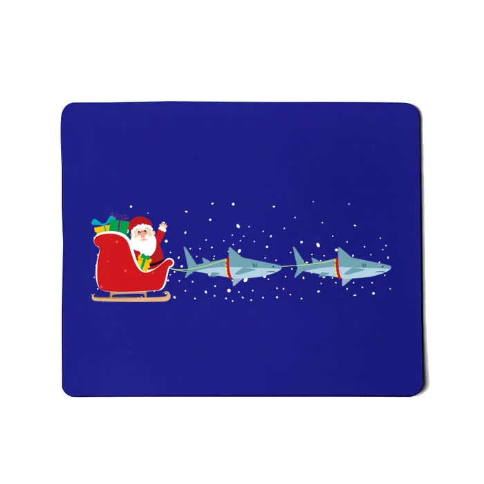 Shark Santa Christmas Sleigh Funny Shark Xmas Gift Mousepad