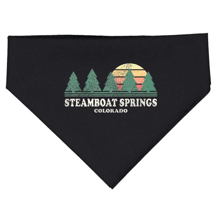 Steamboat Springs Co Vintage Throwback Retro 70s Design USA-Made Doggie Bandana