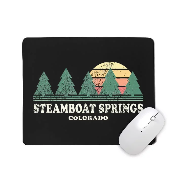 Steamboat Springs Co Vintage Throwback Retro 70s Design Mousepad