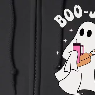 Spooky Season Cute Ghost Halloween Costume Boujee BooJee Full Zip Hoodie