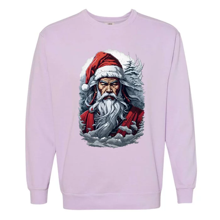 Samurai Santa Claus Garment-Dyed Sweatshirt