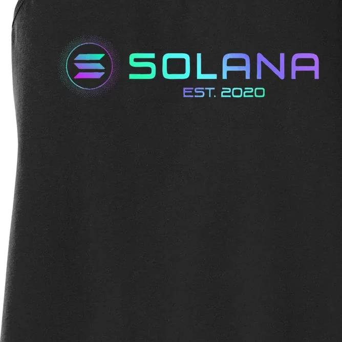 Solana Sol Coin Crypto Logo Blockchain Solana Women's Racerback Tank