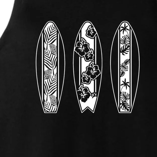 Surfing Surfboard Classic Retro Surfboarder Surfer Surf Life Ladies Tri-Blend Wicking Tank