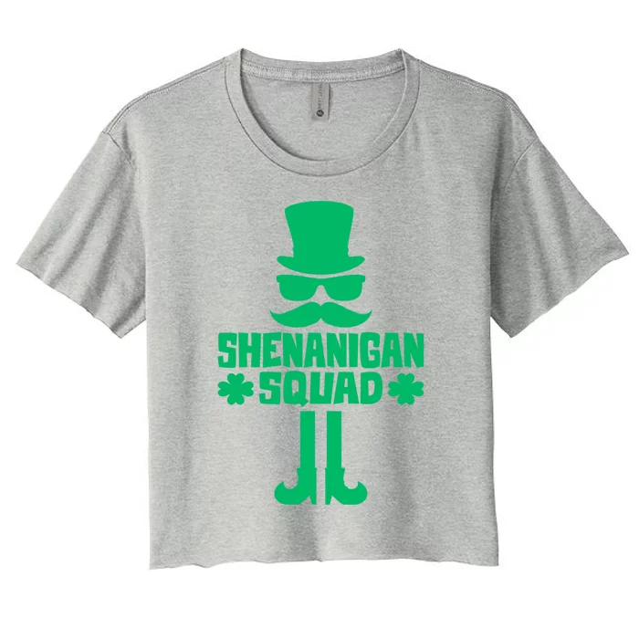 Shenanigans Squad Cute Gift St Patrick's Day Gift Women's Crop Top Tee