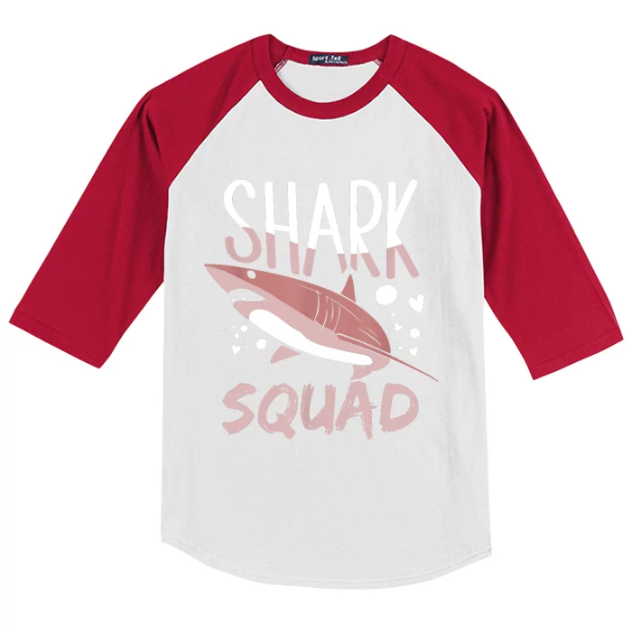 Shark Squad Cute Sharks Lover Fan Kids Colorblock Raglan Jersey