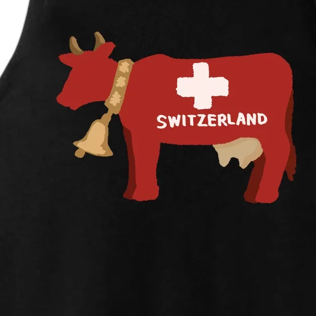 Switzerland Swiss Cow Ladies Tri-Blend Wicking Tank