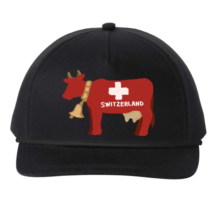 Switzerland Swiss Cow Snapback Five-Panel Rope Hat