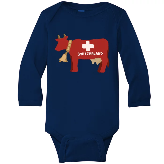 Switzerland Swiss Cow Baby Long Sleeve Bodysuit