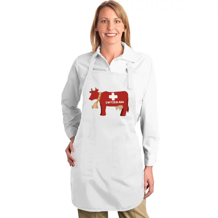 Switzerland Swiss Cow Full-Length Apron With Pocket