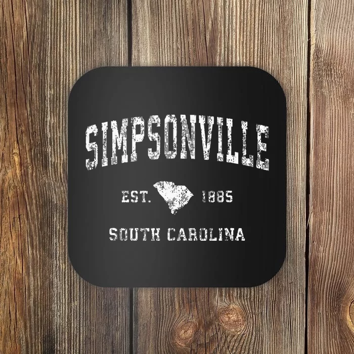 Simpsonville South Carolina Sc Vintage Athletic Sports Coaster