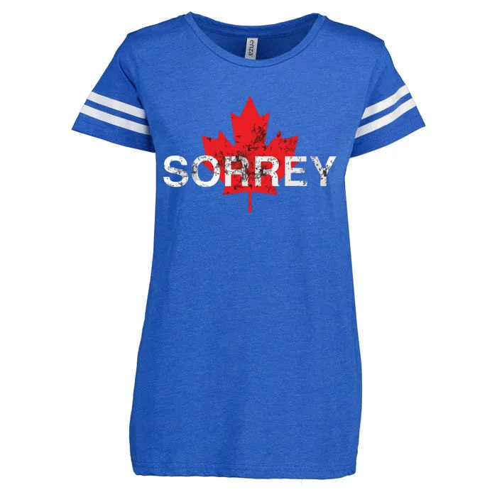 Sorrey Sorry Canadian Funny Apology Red Maple Leaf Enza Ladies Jersey Football T-Shirt