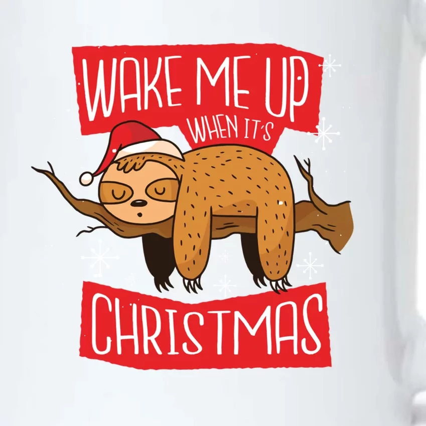 Santa Sloth Christmas In July Wake Me Up When Its Christmas Meaningful Gift Black Color Changing Mug