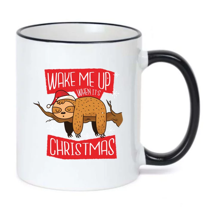 Santa Sloth Christmas In July Wake Me Up When Its Christmas Meaningful Gift Black Color Changing Mug