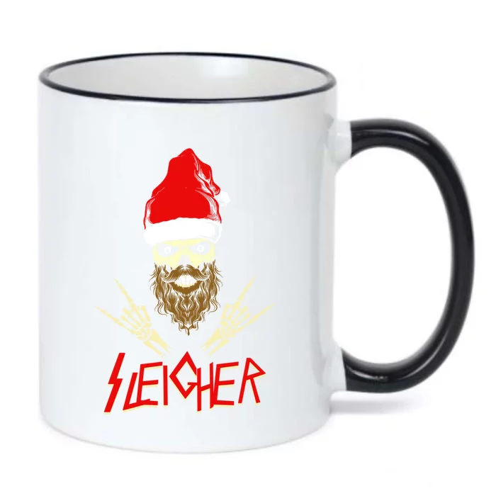 Sleigher Santa Christmas Skull Heavy Metal Rock N Roll Gift Black Color Changing Mug