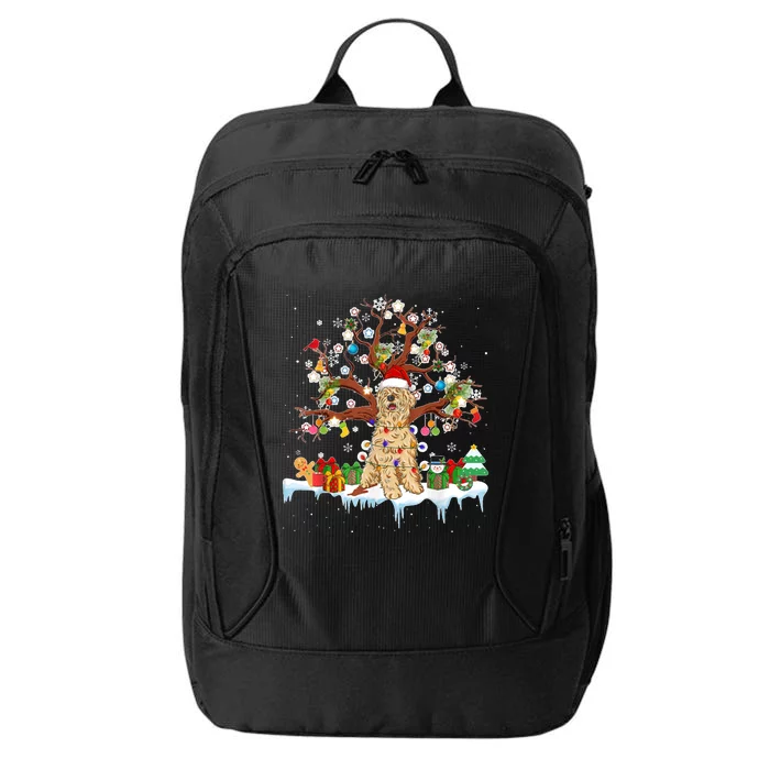 Santa Soft Coated Wheaten Terrier Dog Wearing Christmas Hat City Backpack