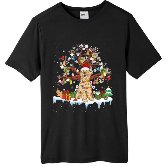 Santa Soft Coated Wheaten Terrier Dog Wearing Christmas Hat ChromaSoft Performance T-Shirt