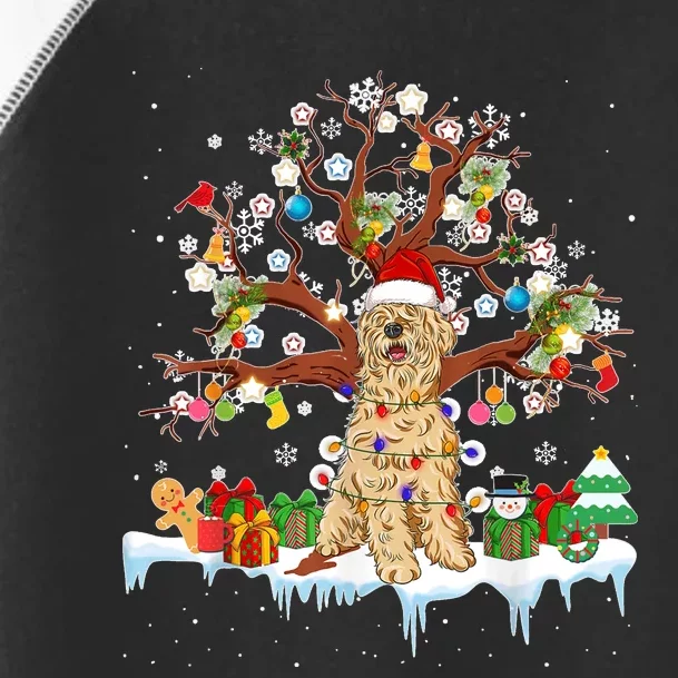 Santa Soft Coated Wheaten Terrier Dog Wearing Christmas Hat Toddler Fine Jersey T-Shirt