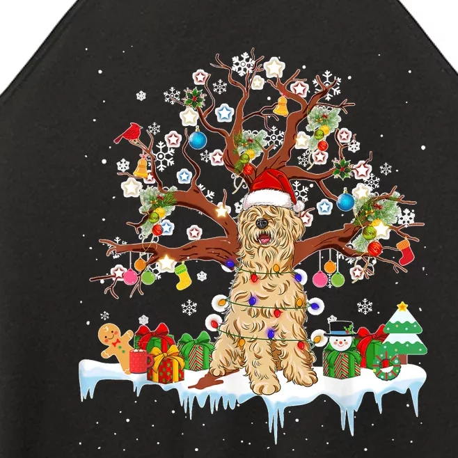 Santa Soft Coated Wheaten Terrier Dog Wearing Christmas Hat Women’s Perfect Tri Rocker Tank