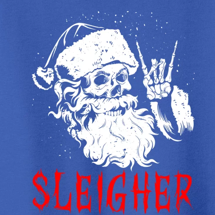 Sleigher Santa Claus Metal Christmas Rock On Hail Santa Cute Gift Toddler T-Shirt