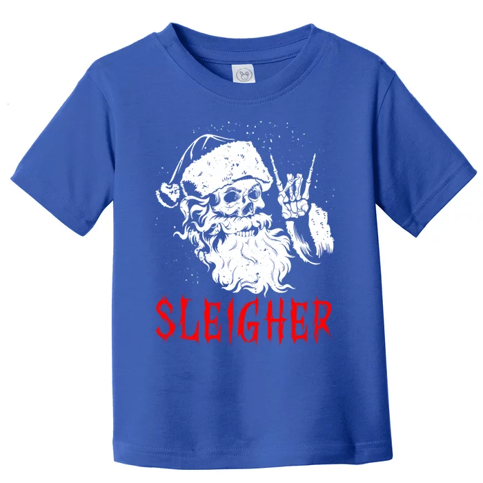 Sleigher Santa Claus Metal Christmas Rock On Hail Santa Cute Gift Toddler T-Shirt