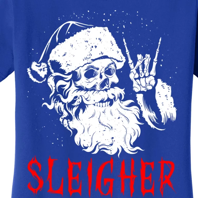 Sleigher Santa Claus Metal Christmas Rock On Hail Santa Cute Gift Women's T-Shirt