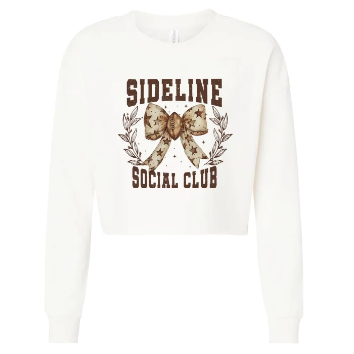 Sideline Social Club Fall Coquette Bow Cropped Pullover Crew