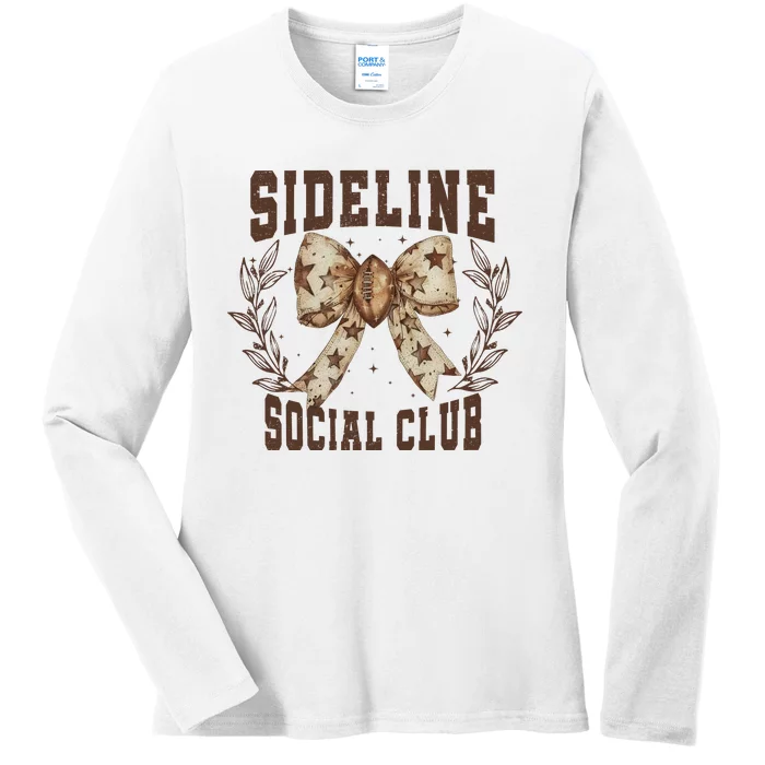 Sideline Social Club Fall Coquette Bow Ladies Long Sleeve Shirt