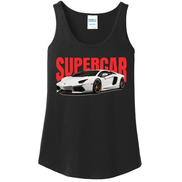 Supercar Sports Car Muscle Car And Race Car Ladies Essential Tank