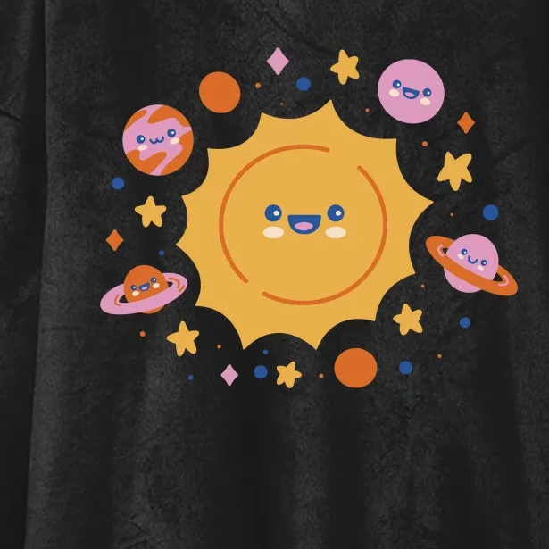 Solar System Cute Cartoon Hooded Wearable Blanket