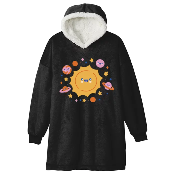 Solar System Cute Cartoon Hooded Wearable Blanket