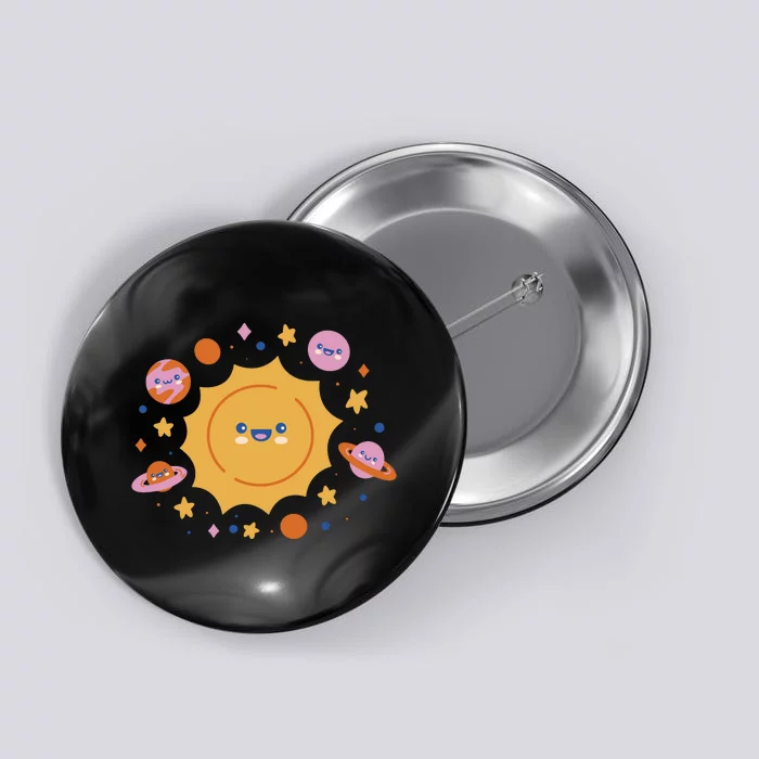 Solar System Cute Cartoon Button