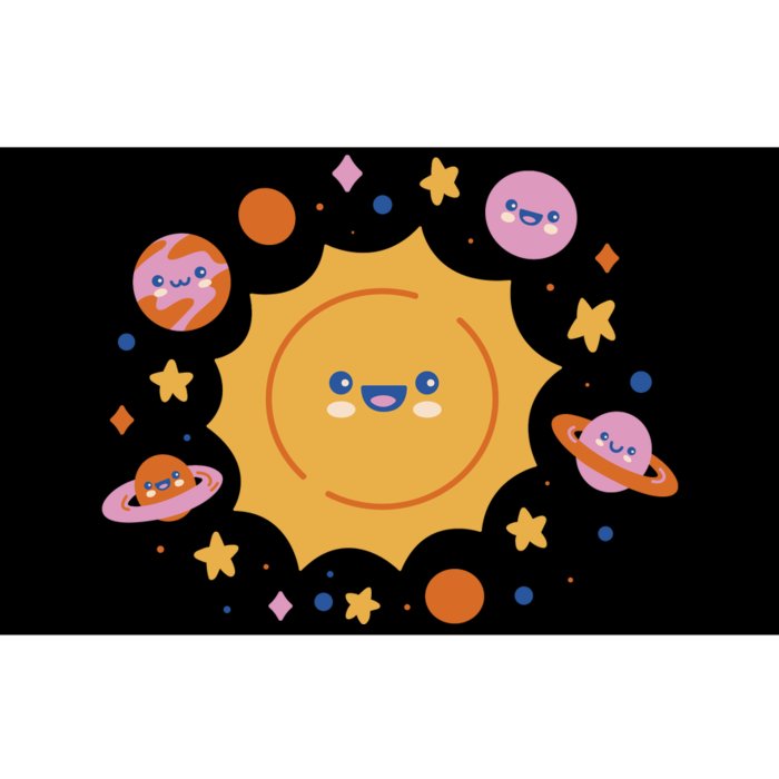 Solar System Cute Cartoon Bumper Sticker