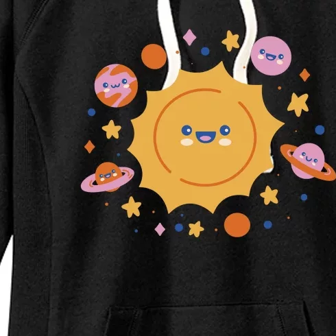 Solar System Cute Cartoon Women's Fleece Hoodie