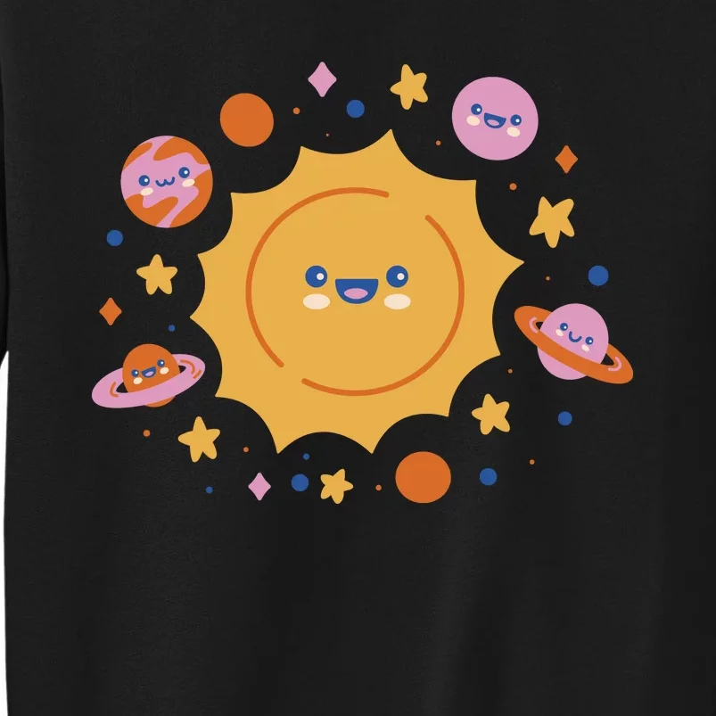 Solar System Cute Cartoon Tall Sweatshirt