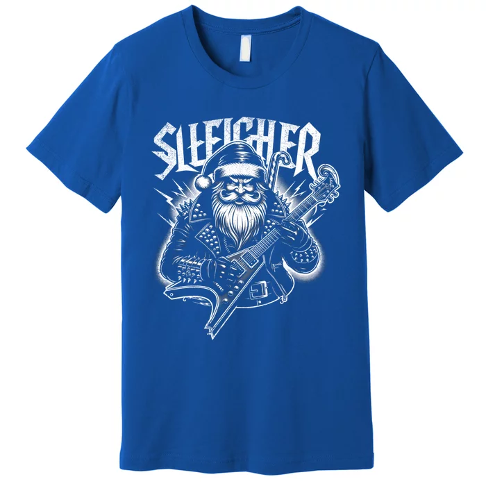 Sleigher Santa Claus Rock Christmas Funny Hail Santa Great Gift Premium T-Shirt