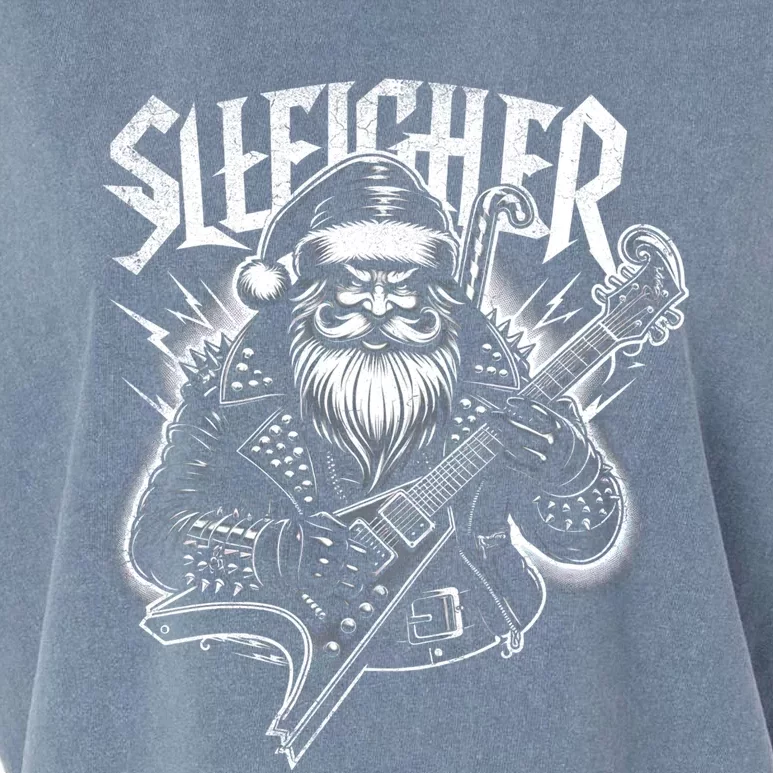 Sleigher Santa Claus Rock Christmas Funny Hail Santa Great Gift Garment-Dyed Women's Muscle Tee