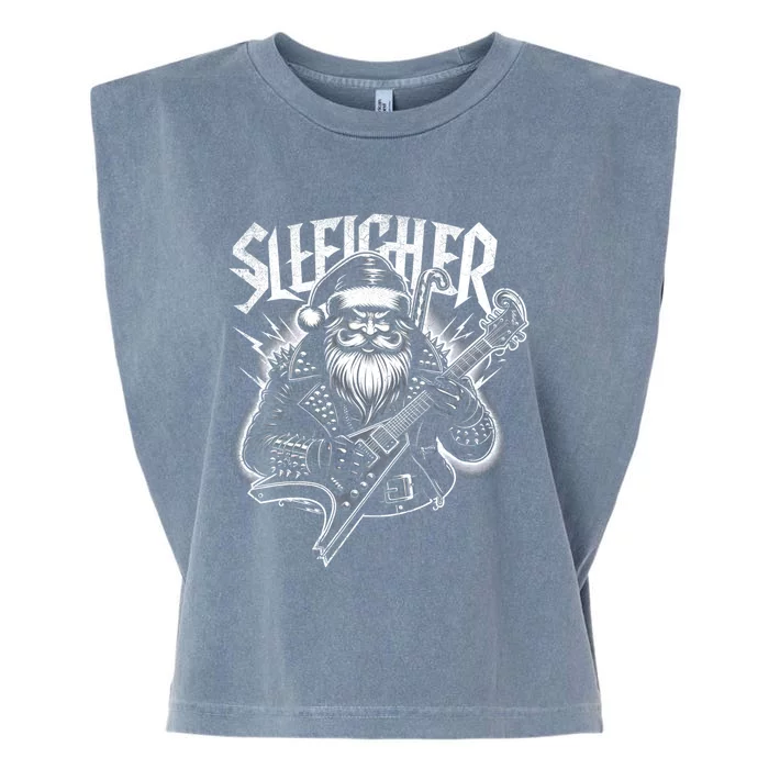 Sleigher Santa Claus Rock Christmas Funny Hail Santa Great Gift Garment-Dyed Women's Muscle Tee