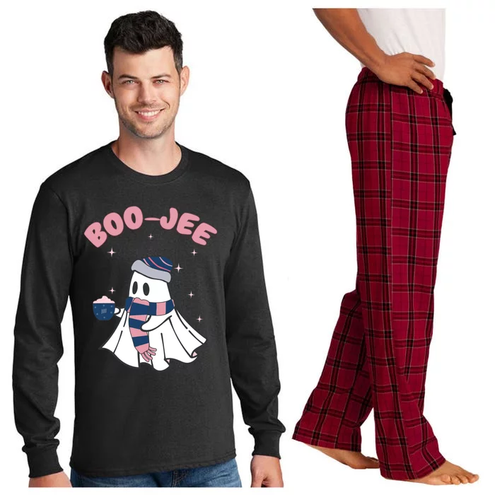 Spooky Season Cute Ghost Halloween Costume Boujee Boojee Long Sleeve Pajama Set