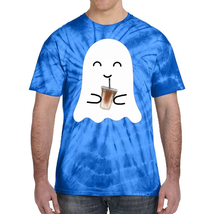 Spooky Season Cute Little Ghost Ice Coffee Halloween Costume Gift Tie-Dye T-Shirt