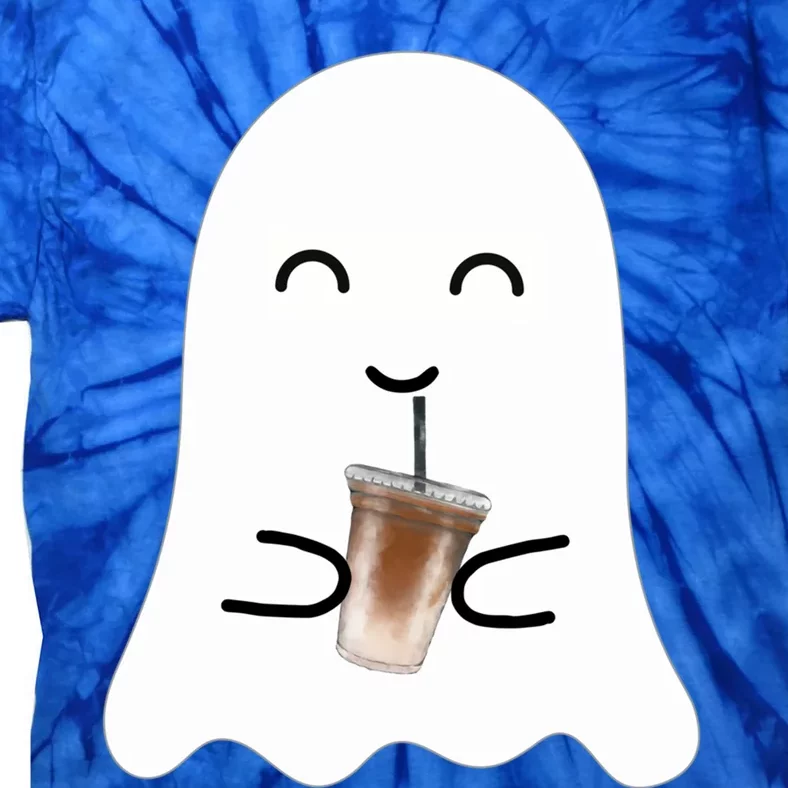 Spooky Season Cute Little Ghost Ice Coffee Halloween Costume Gift Tie-Dye T-Shirt