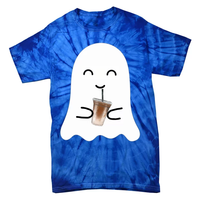 Spooky Season Cute Little Ghost Ice Coffee Halloween Costume Gift Tie-Dye T-Shirt