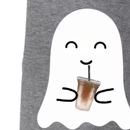 Spooky Season Cute Little Ghost Ice Coffee Halloween Costume Gift Doggie 3-End Fleece Hoodie