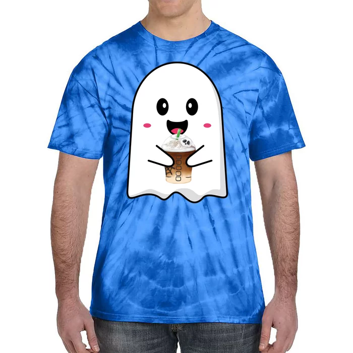 Spooky Season Cute Little Ghost Ice Coffee Halloween Tees Gift Tie-Dye T-Shirt