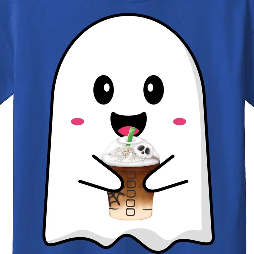 Spooky Season Cute Little Ghost Ice Coffee Halloween Tees Gift Kids T-Shirt