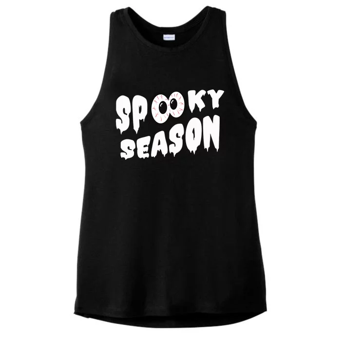 Spooky Season Crazy Eyes Halloween Ladies Tri-Blend Wicking Tank