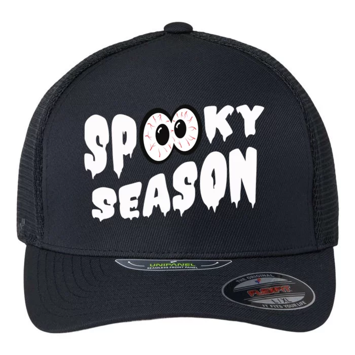 Spooky Season Crazy Eyes Halloween Flexfit Unipanel Trucker Cap