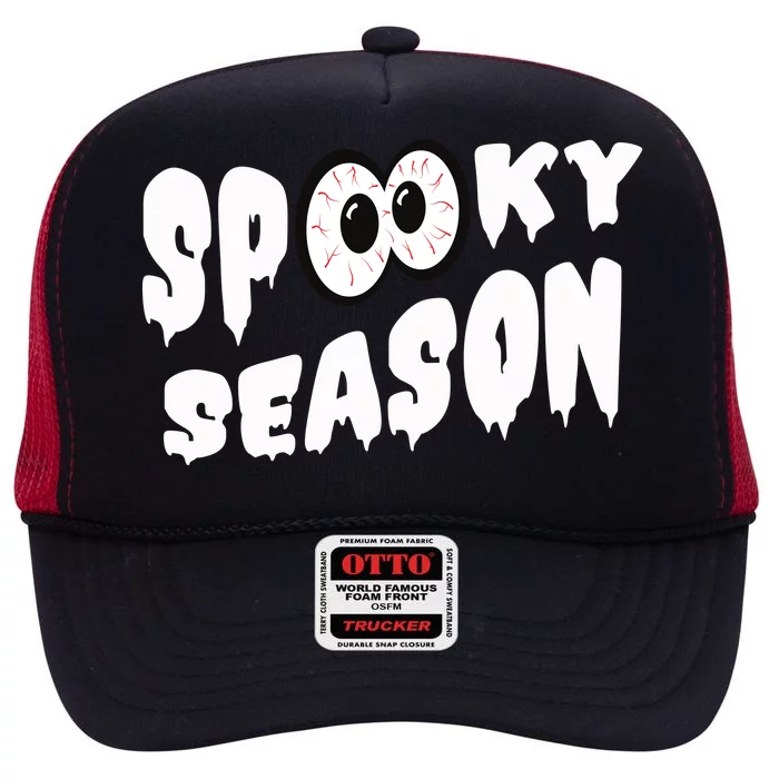 Spooky Season Crazy Eyes Halloween High Crown Mesh Trucker Hat