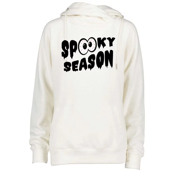 Spooky Season Crazy Eyes Halloween Womens Funnel Neck Pullover Hood